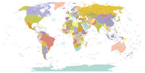 High Detail World map.Layers used.